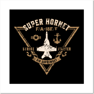 F/A-18E/F Super Hornet Strike Fighter Jet Aircraft Distressed Design Posters and Art
